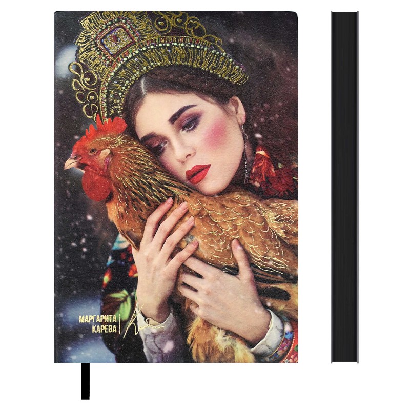 Ежедневник недатированный ESCALADA, #МАРГАРИТА КАРЕВА, А5, 120 л., арт. 70662/ 10 ЗОЛОТОЙ ПЕТУШОК (кожзам: 146x211 мм, мягкий переплёт, запаянный край