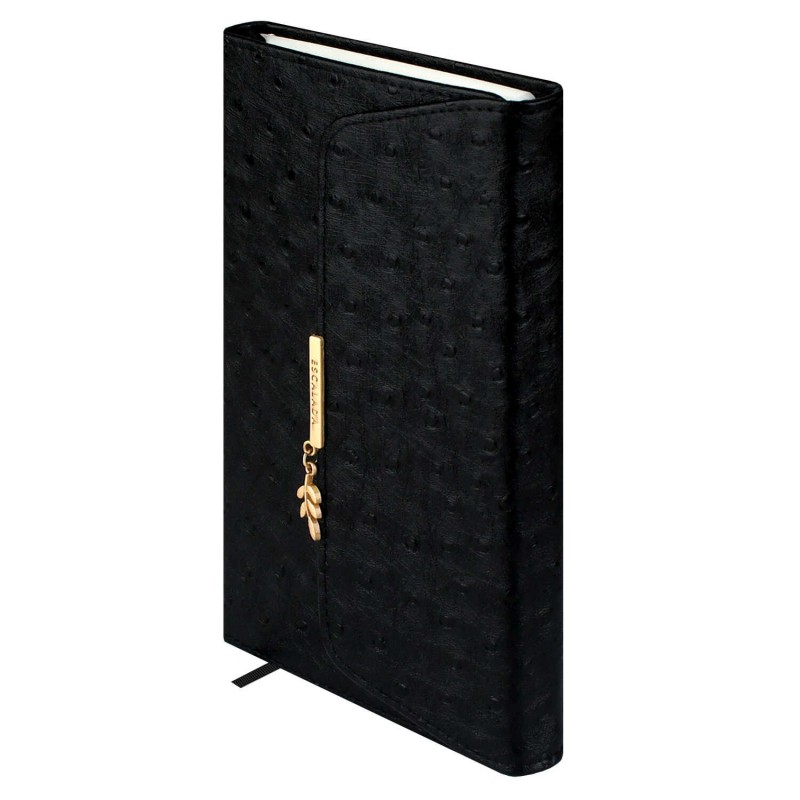 Ежедневник недатированный ESCALADA, А5, 160 л., арт. 70668/ 15 СТРАУС ЧЁРНЫЙ (кожзам: 126х211 мм, твёрдый переплёт, материал обложки: искусственная ко