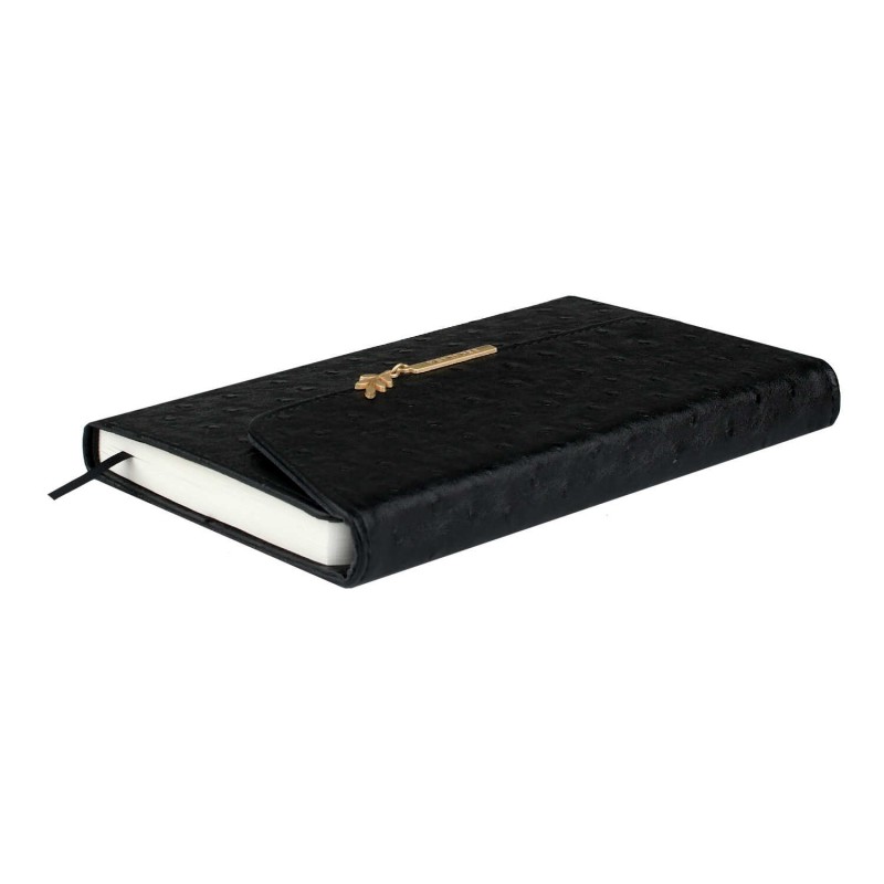 Ежедневник недатированный ESCALADA, А5, 160 л., арт. 70668/ 15 СТРАУС ЧЁРНЫЙ (кожзам: 126х211 мм, твёрдый переплёт, материал обложки: искусственная ко