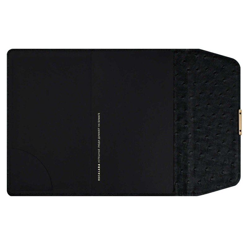 Ежедневник недатированный ESCALADA, А5, 160 л., арт. 70668/ 15 СТРАУС ЧЁРНЫЙ (кожзам: 126х211 мм, твёрдый переплёт, материал обложки: искусственная ко