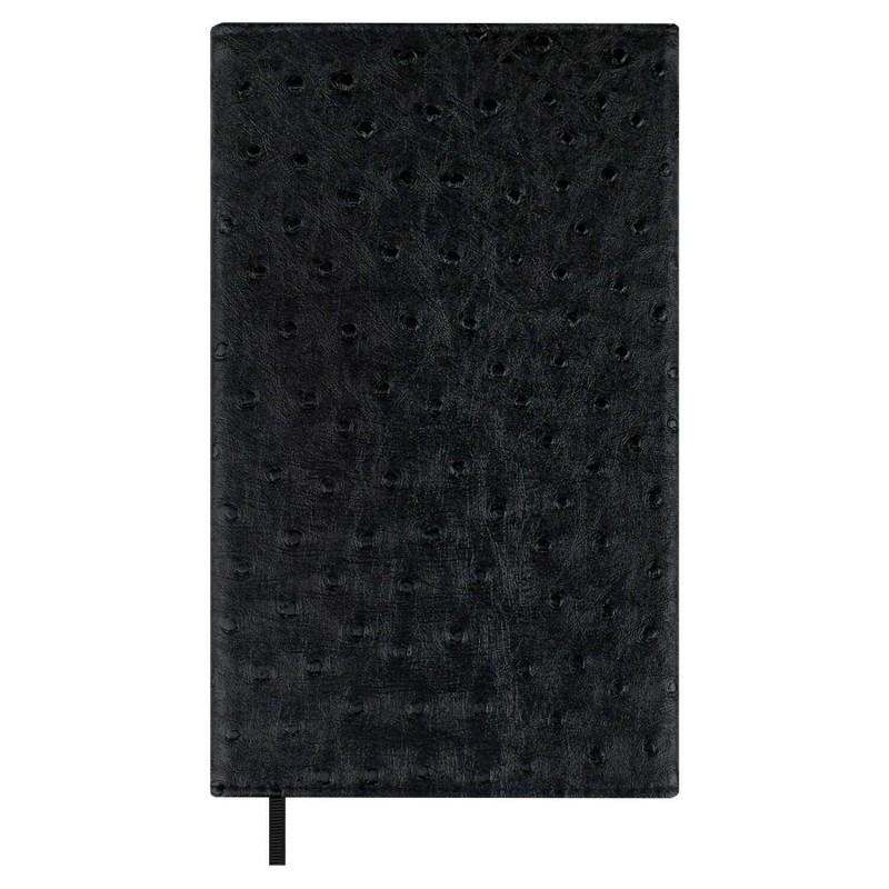 Ежедневник недатированный ESCALADA, А5, 160 л., арт. 70668/ 15 СТРАУС ЧЁРНЫЙ (кожзам: 126х211 мм, твёрдый переплёт, материал обложки: искусственная ко