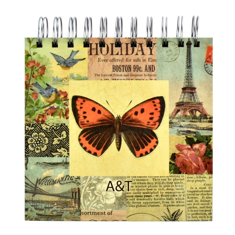 Телефонная книжка арт.32064 КОЛЛАЖ(с алфавитной вырубкой, 150*150 мм, 14 разделит, 56 л офсет, евроспираль, обложка 7БЦ, выборУФ-лак)