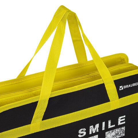 Папка на молнии с ручками BRAUBERG А4, 1 отделение, пластик, 80 мм, OFF, 271465