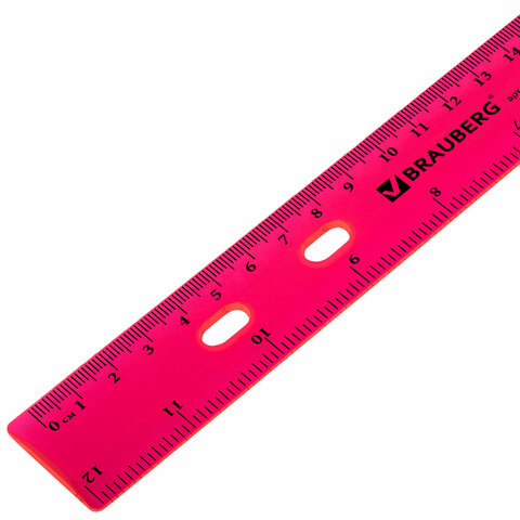 Линейка пластиковая 30 см, BRAUBERG "Crystal", тонированная, ассорти