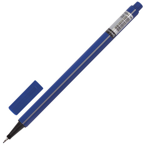 Ручка капиллярная BRAUBERG "Aero", трехгранная, металлический наконечник, 0,4 мм, синяя