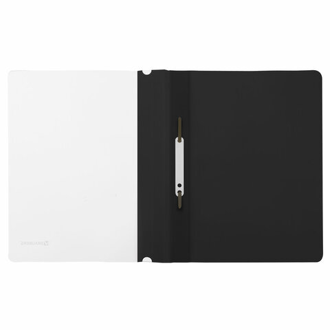 Скоросшиватель пластиковый BRAUBERG, А4, 130/180 мкм, черный