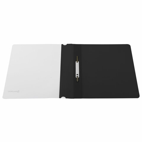 Скоросшиватель пластиковый BRAUBERG, А4, 130/180 мкм, черный