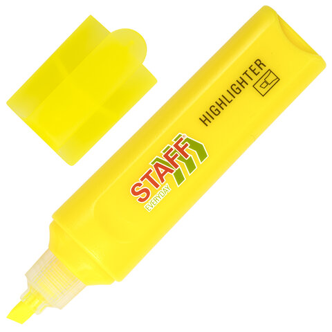 Текстовыделитель STAFF "EVERYDAY HL-720", ЖЕЛТЫЙ, линия 1-5 мм, скошенный наконечник