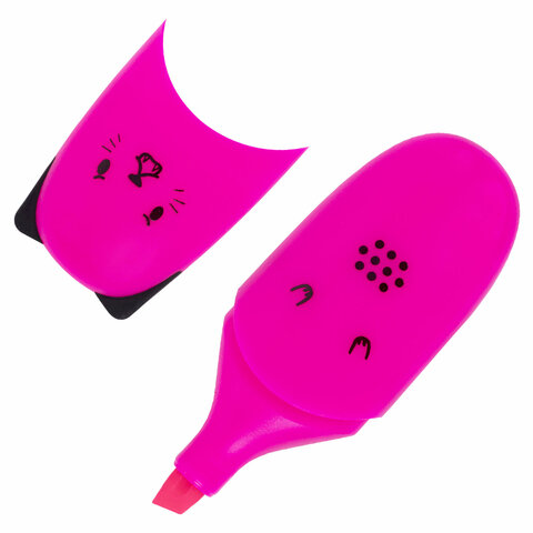 Набор текстовыделителей мини 6 ЦВЕТОВ BRAUBERG KIDS CUTE CATS NEON, линия 1-5 мм, 152435