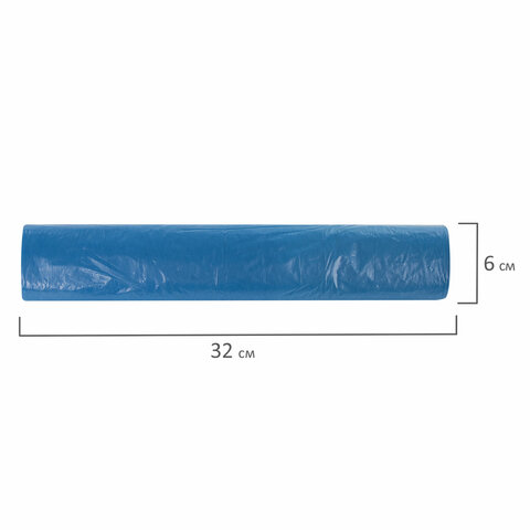 Мешки для мусора 60 л синие в рулоне 20 шт. особо прочные, ПВД 30 мкм, 60х70 см, LAIMA