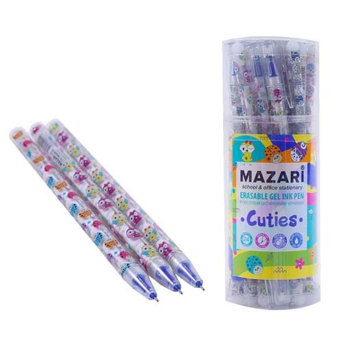 Ручка гел.пиши-стирай Mazari "Cuties" игла 0.5мм, корпус пластик. цветной, синяя M-5430-70