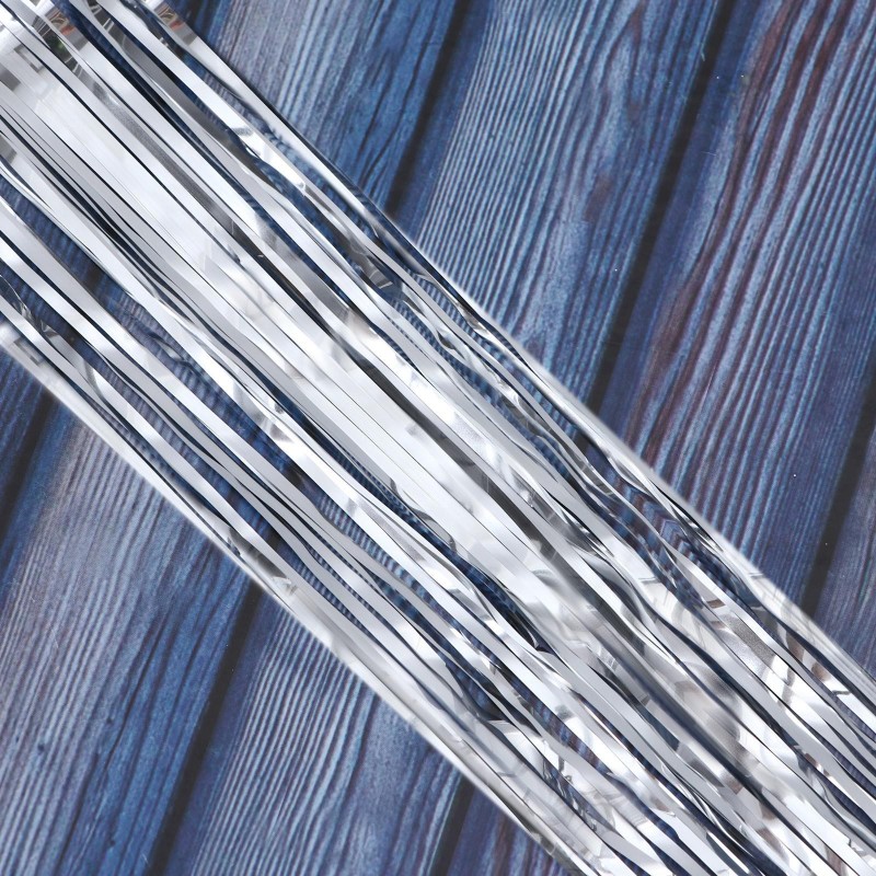 Дождик новогодний серебристый, b-7.5 см, L-200 см