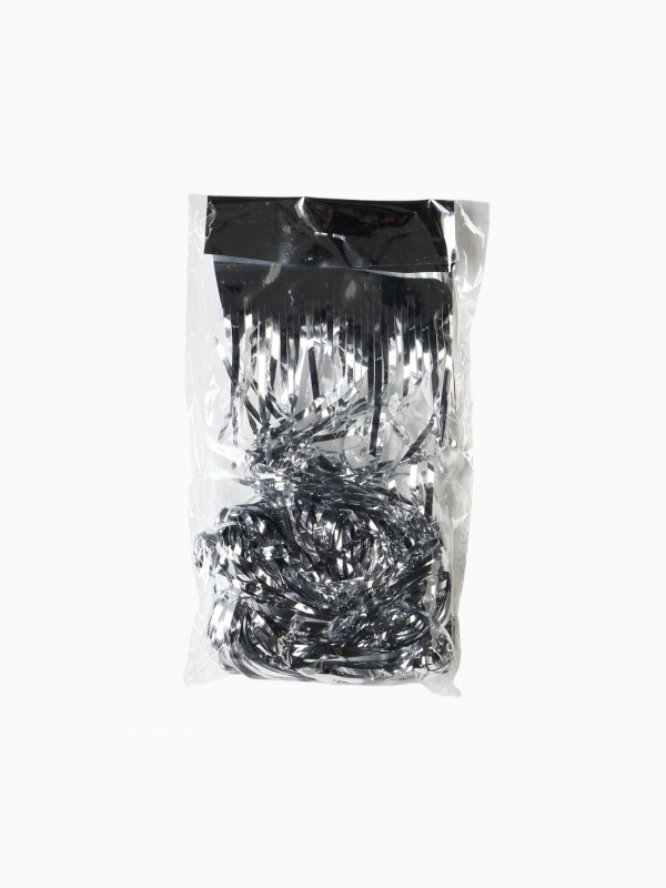 Дождик новогодний серебристый, b-7.5 см, L-200 см