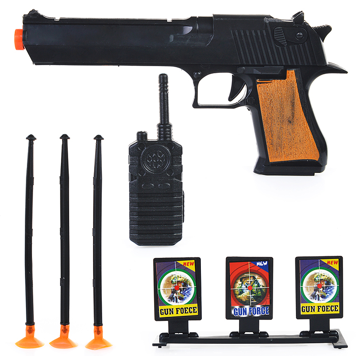 Пистолет "Меткий стрелок" с пулями присосками и мишенью, в пакете 8164