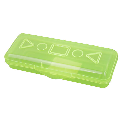 Пенал пластиковый ПИФАГОР тонированный, ассорти 4 цвета, 20х7х4 см