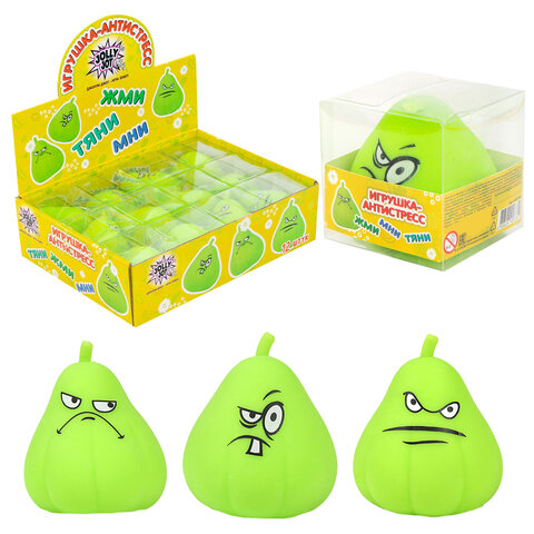 Игрушка-антистресс "ГРУША-ЗЛЮКА", 9х7 см, ассорти, 3 вида, дисплей, JOLLY JOT (ДЖОЛЛИ ДЖОТ)