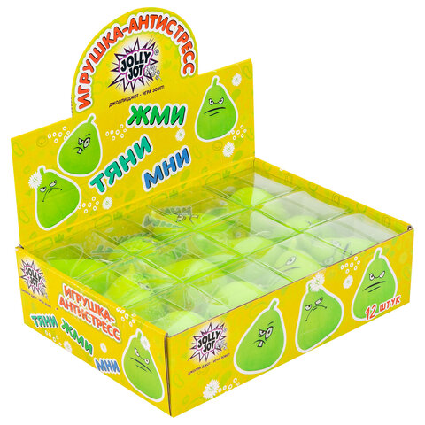 Игрушка-антистресс "ГРУША-ЗЛЮКА", 9х7 см, ассорти, 3 вида, дисплей, JOLLY JOT (ДЖОЛЛИ ДЖОТ)