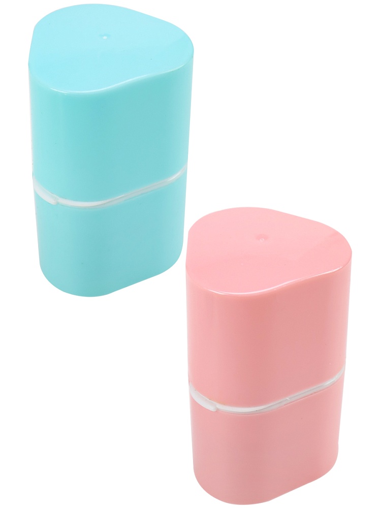 Точилка для карандашей 2 отв (ТК-0331) с контейнером, пластмассовая, ассорти, крат12