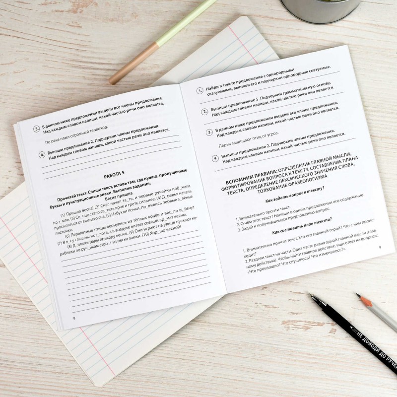 Книжка с заданиями для детей. Серия "Готовимся к ВПР" арт. 70109 РУССКИЙ ЯЗЫК /165×205 мм, 16 л., печать в одну краску, обл - мелованная бумага 170 г/