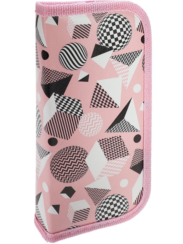 Пенал 1-секц, средний ФИГУРЫ РОЗОВЫЙ 190х90, принт. ткань "гладкая"