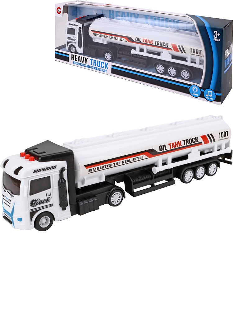 Машинка инерционная "Нефтевоз" (свет, звук,35х6,5х12 см,3 цвета микс, в коробке)( Арт. 2042361)