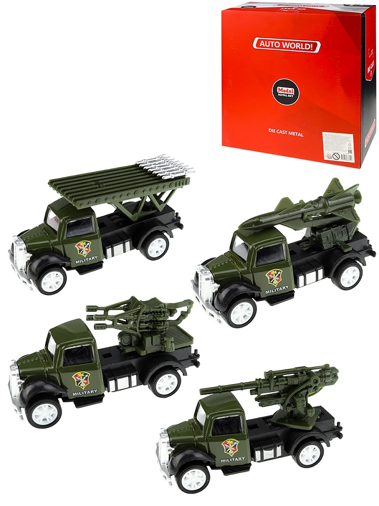 Машинка "Военная техника" (9х3,5х5 см,металлическая, микс, в шоубоксе)(Арт. 2343665) кратно 24
