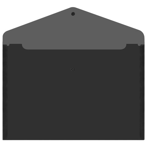 Папка-конверт с кнопкой прозрачная А4, BRAUBERG "UNIVERSAL", до 100 листов, черная, 0,15 мм