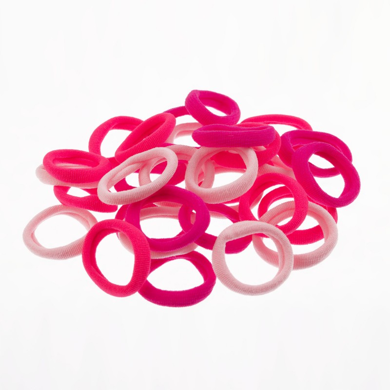 Резинки для волос MESHU, розовые ассорти, 40шт., диаметр 2,5см, европодвес