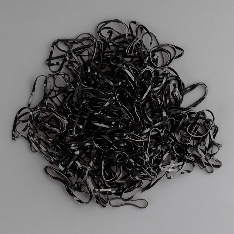 Резинки для волос MESHU, черные, 300шт., диаметр 2см, европодвес