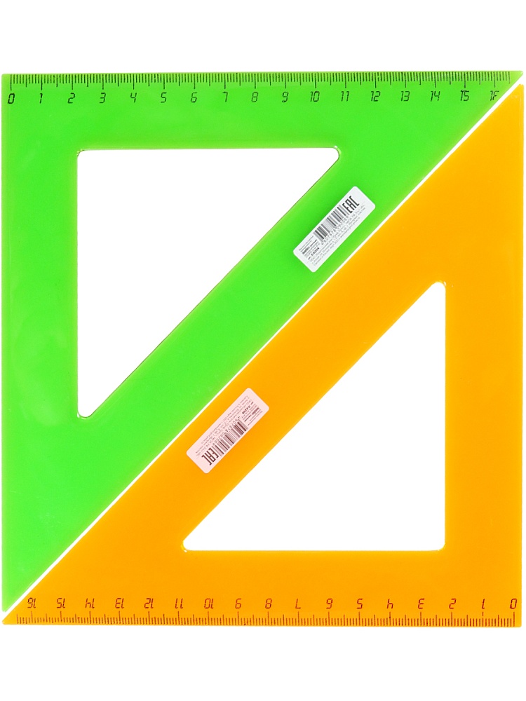 Треугольник ЦВЕТНОЕ ПРОЗРАЧНОЕ АССОРТИ (Л-6206) 16 см. 45гр.