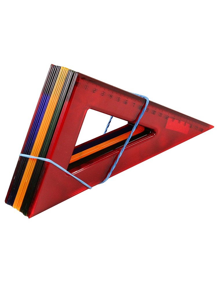 Треугольник ЦВЕТНОЕ ПРОЗРАЧНОЕ АССОРТИ (Л-6212) 18 см. 30гр.