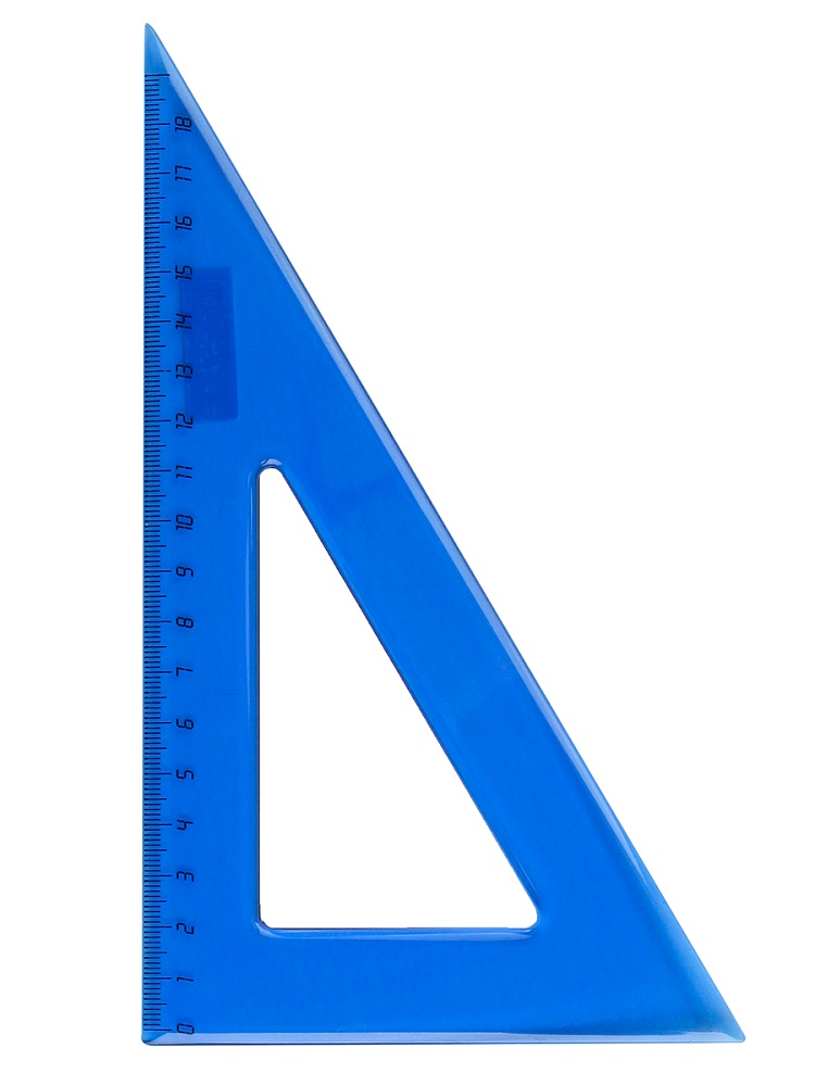 Треугольник ЦВЕТНОЕ ПРОЗРАЧНОЕ АССОРТИ (Л-6212) 18 см. 30гр.