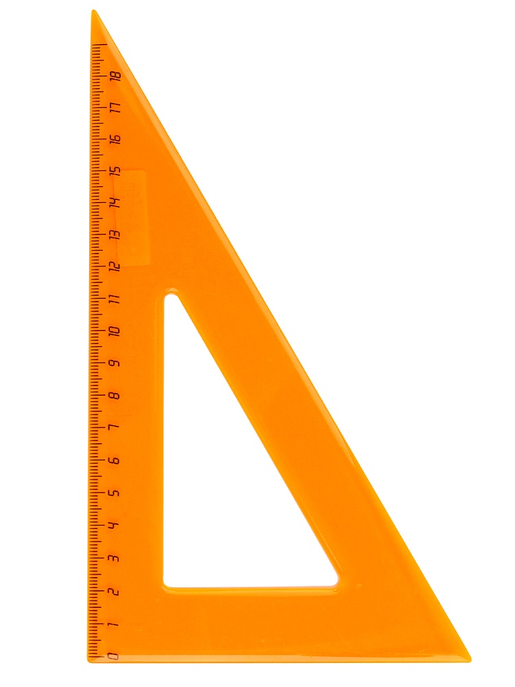 Треугольник ЦВЕТНОЕ ПРОЗРАЧНОЕ АССОРТИ (Л-6212) 18 см. 30гр.