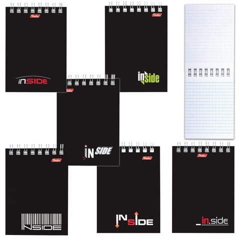 Блокнот А7, 40 л., гребень, HATBER, "INSIDE" ("Офисный стиль"), 75х105 мм, 40Б7C1гр 1622