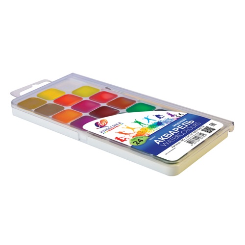 Акварель медовая КЛАССИКА, 24 цв., пл.коробка, с кистью арт.19С1295-08