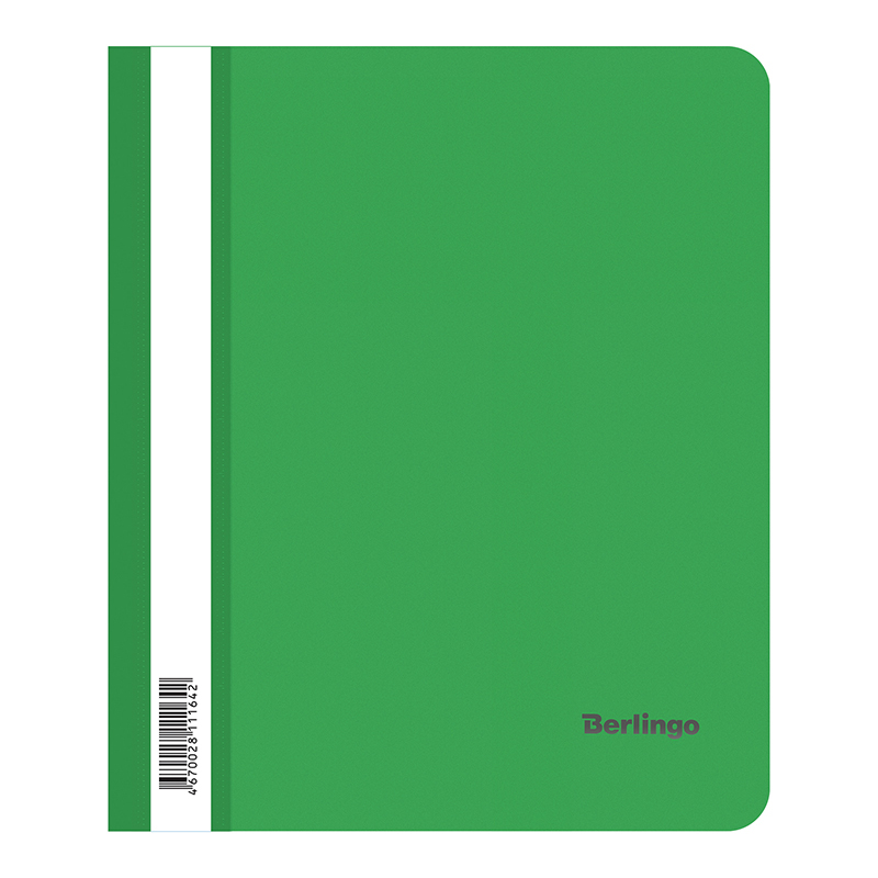 Папка-скоросшиватель пластик. Berlingo, А5, 180мкм, зеленая с прозр. верхом