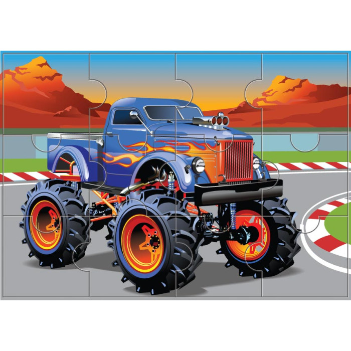 Пазлы магнитные А 4 Монстр трак