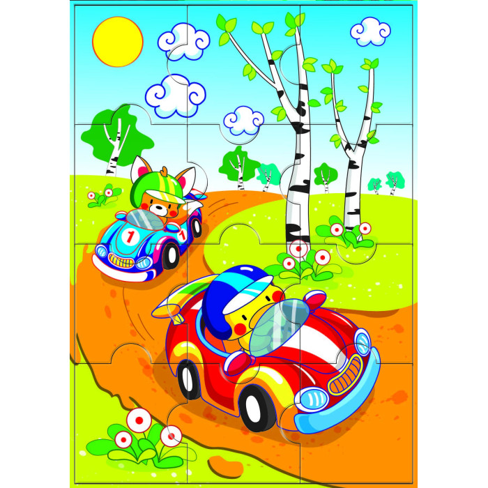 Пазлы магнитные А 4 Гонки в лесу