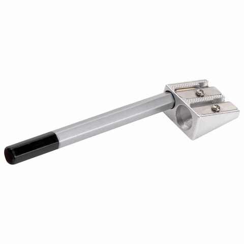 Точилка BRAUBERG "Style", металлическая клиновидная, 2 отверстия, в картонной коробке