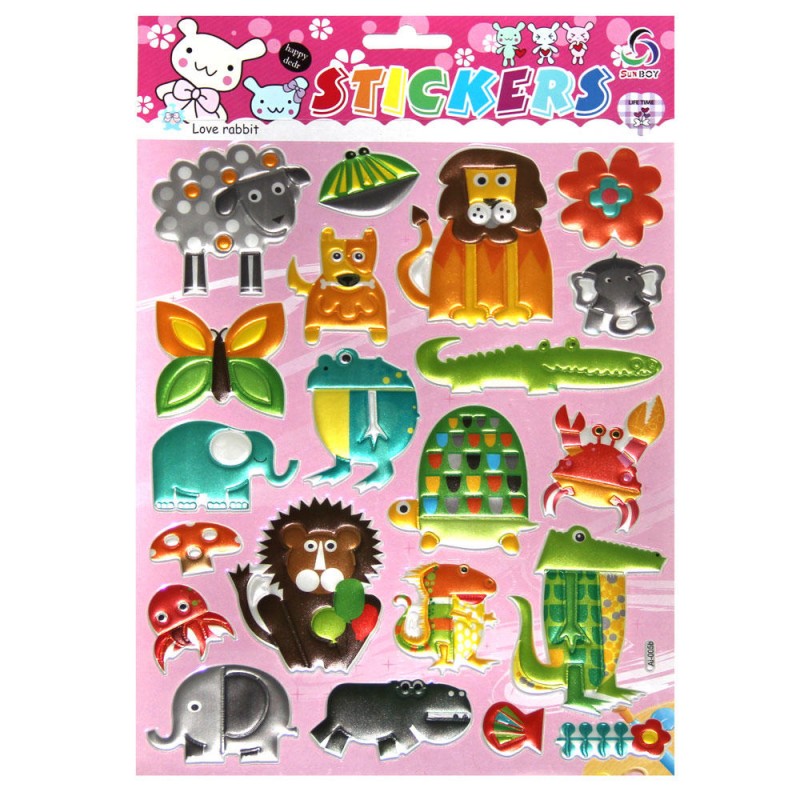 Наклейка объемная 20*25 Лев уп.12шт