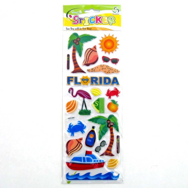 Наклейка объемная перламутр 11*28 Флорида уп.10шт