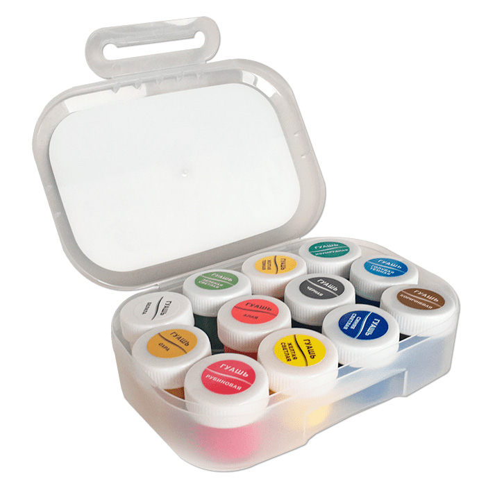 Гуашь 12цв 20мл Луч "Классика", баночки, в контейнере