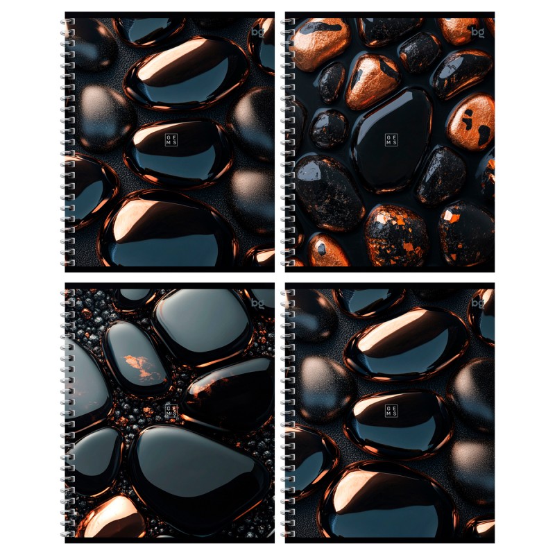 Тетрадь 48л., А5, клетка на гребне BG "Камни", выб.лак