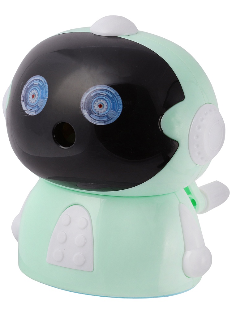 Точилка механическая 1 отв УДИВЛЕННЫЙ РОБОТ 87х87х98 (ТК-0139) с контейнером, ассорти