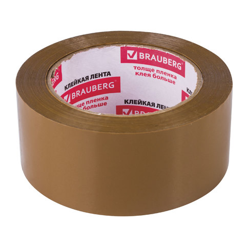 Клейкая лента упаковочная, 48 мм х 100 м, КОРИЧНЕВАЯ, толщина 45 микрон, BRAUBERG