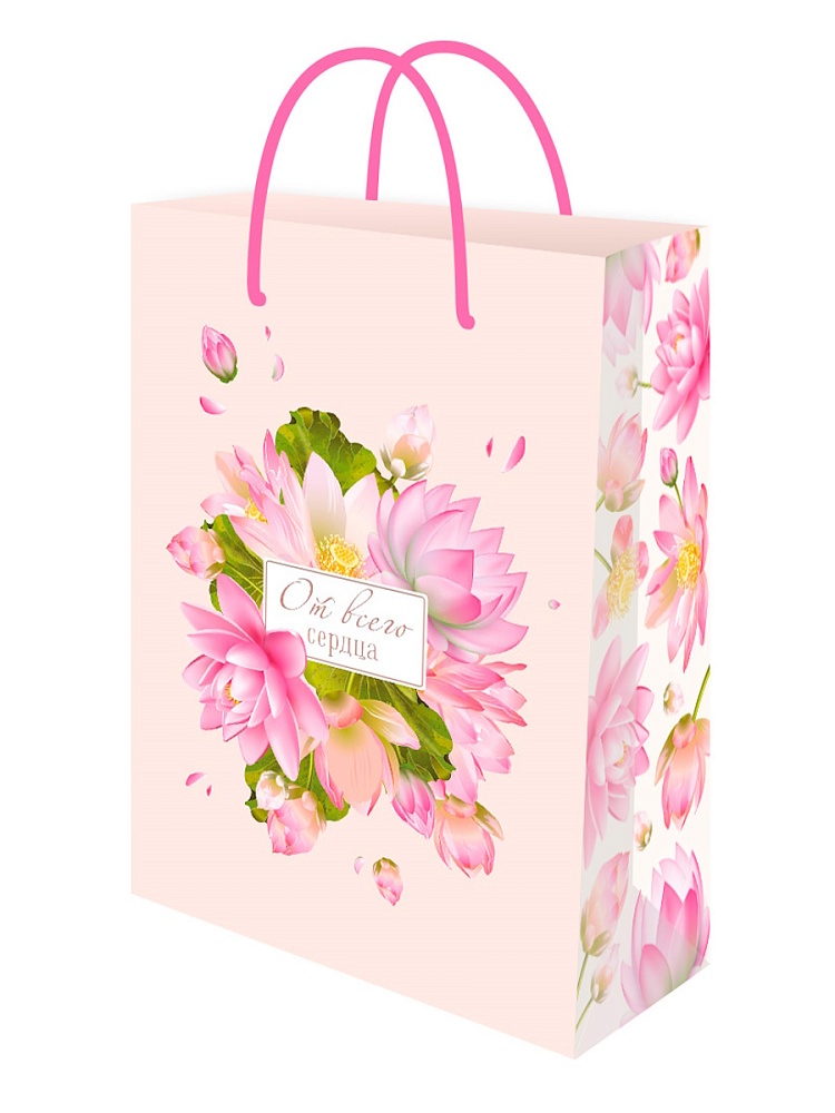 Пакет подарочный с глянц.лам. 22*31*10 см (ML) Лотосы, 128г