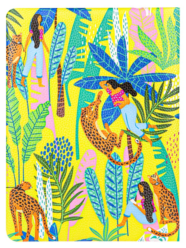 Дневник школьный 48л. ДЕВОЧКА И ГЕПАРД 7БЦ, кожзам с печатью, ляссе