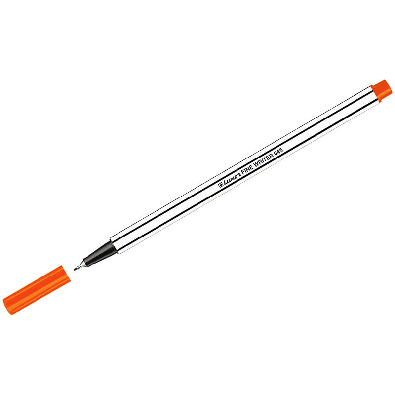 Ручка капиллярная Luxor "Fine Writer 045" оранжевая, 0,8мм