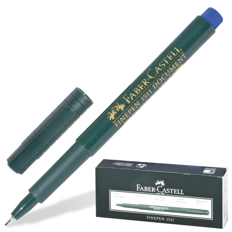 Ручка капиллярная Faber-Castell "Finepen 1511" синяя, 0,4мм