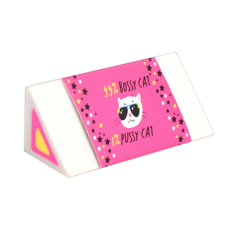 Ластик , арт.63632/ 24 ТВОЙ МЕССЕДЖ (шоу-бокс, 24 шт., ассорти, белый, желтый, зеленый, розовый, 18х25х64 мм, термопластичная резина, рисунок внутри л